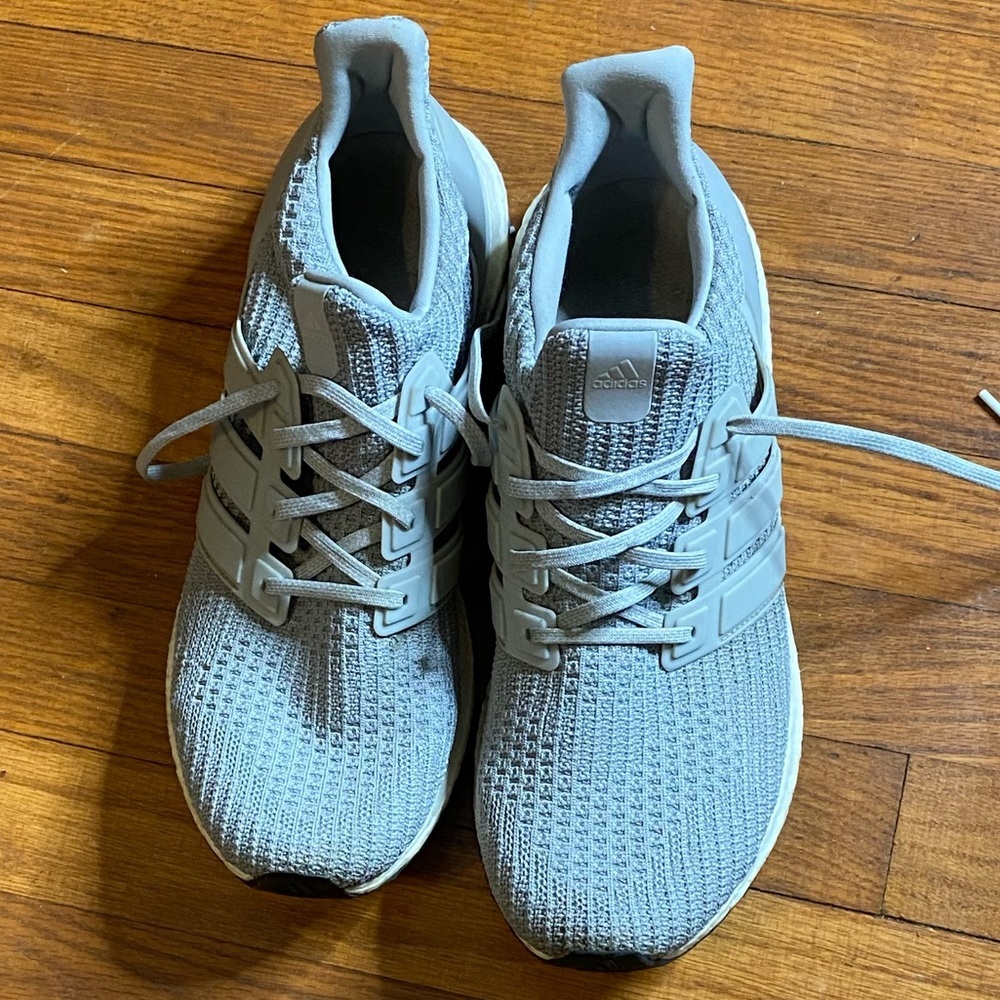 Adidas UltraBoost 3.0 DB1428 Gray White Youth Gym Running Shoes Size 11